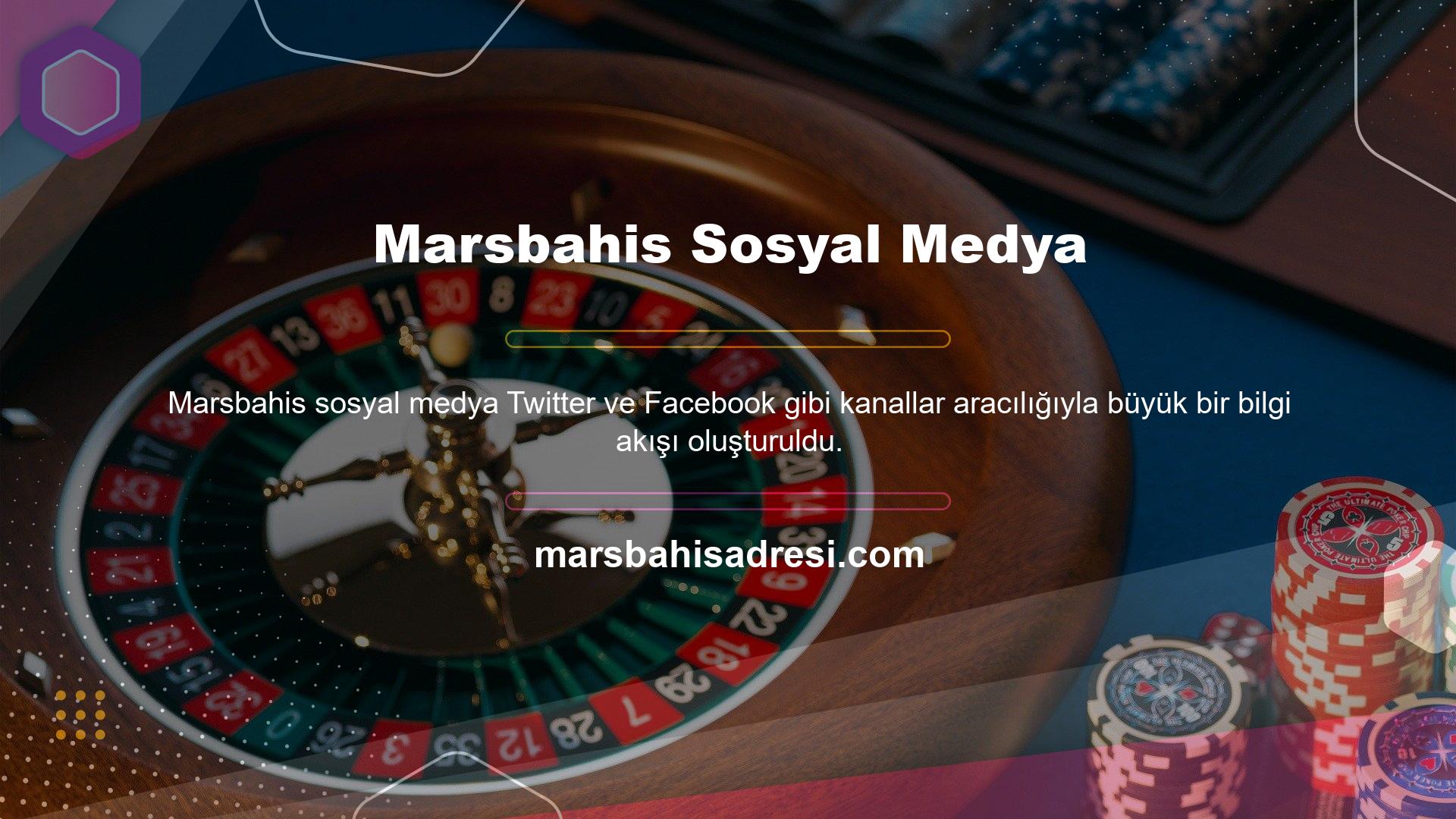 Bu Marsbahis sosyal medya sitede oluşturulan her kanala erişim, daha etkili bahis için güncellenir